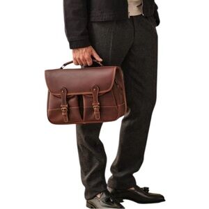 Tusting for Levenger Leather Clipper Briefcase Made in England